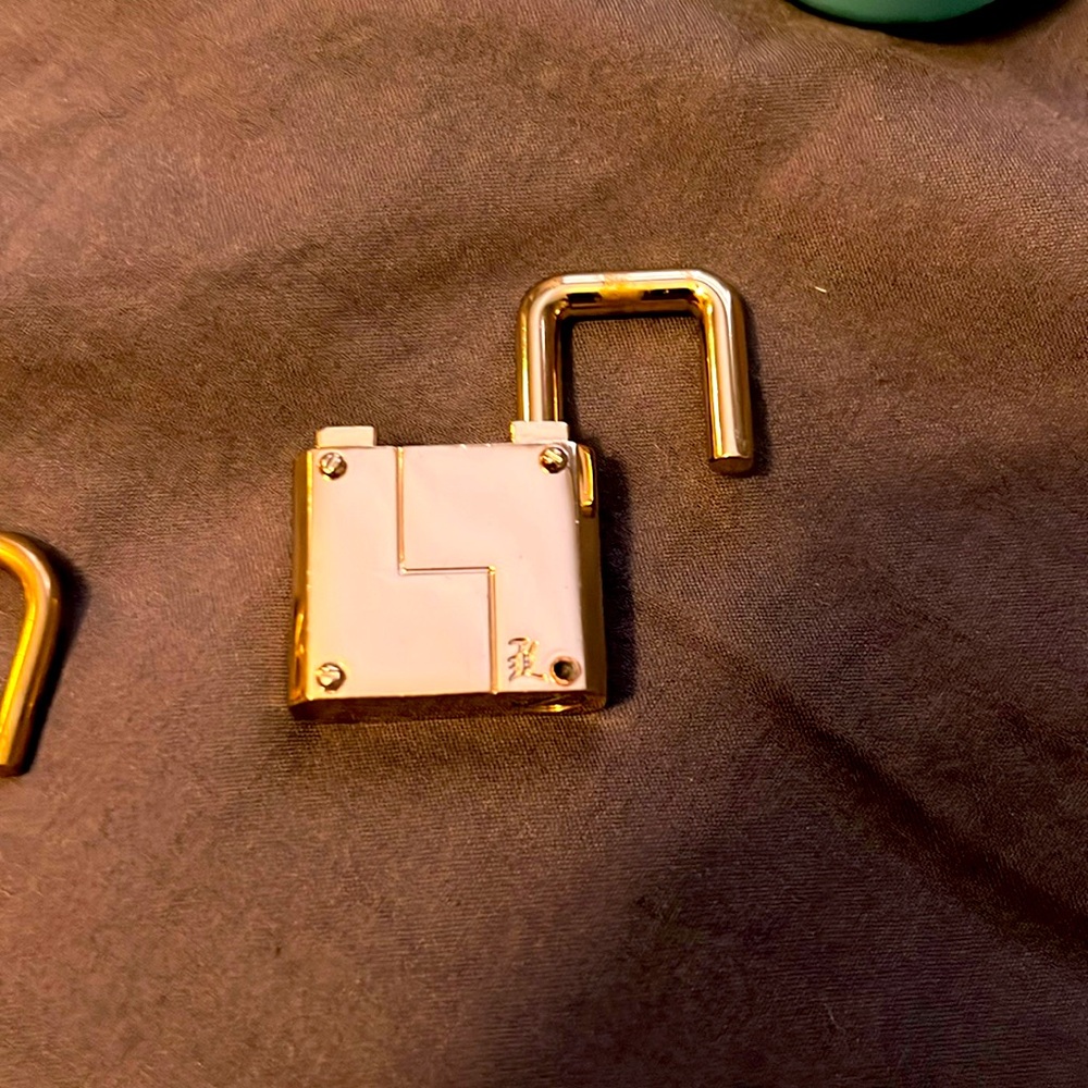 L.a.m.b lockable/ removal lock for her bags.